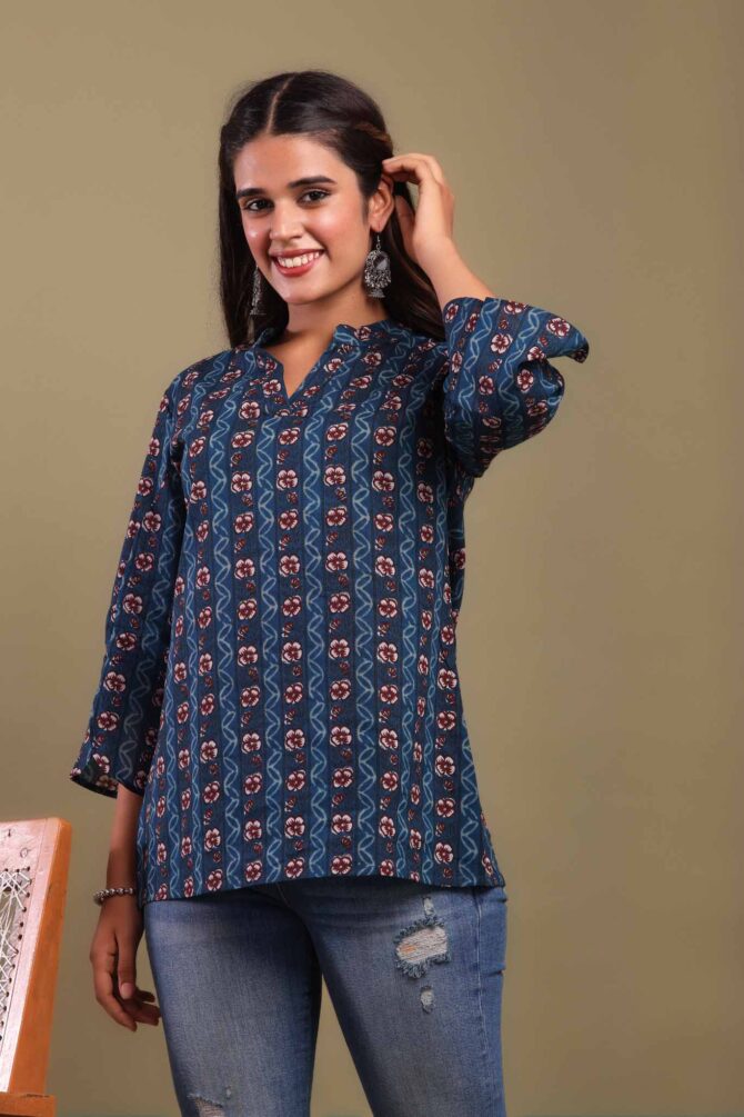 Sanganeri Printed Cotton Designer Top