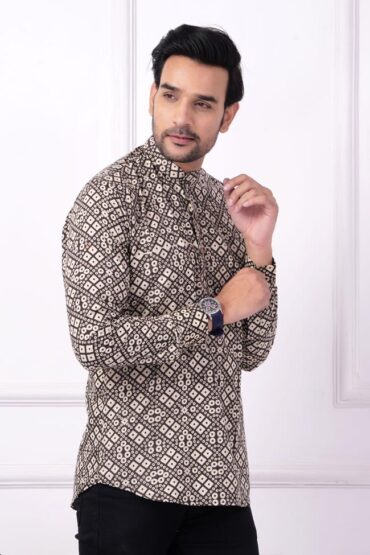 Bagru Printed Half Sleeve Short Kurta