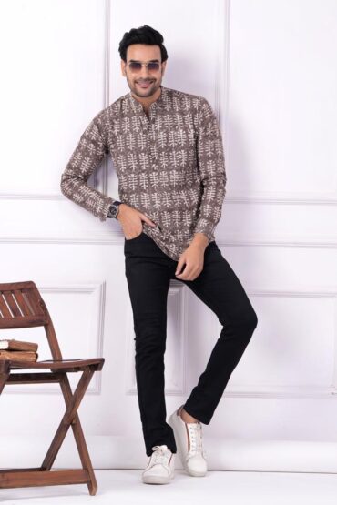 Bagru Dabu Printed Short Kurta