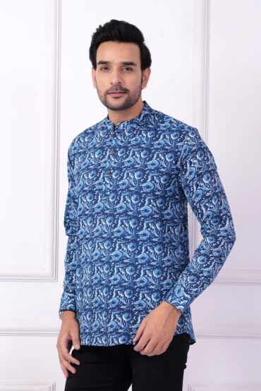 Cotton katha Printed Short Kurta